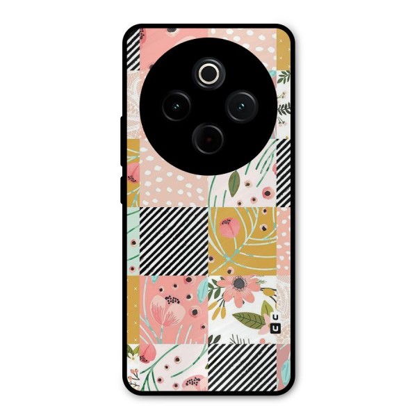 Leaf Stripe Polka Metal Back Case for Vivo T4