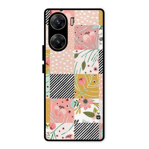 Leaf Stripe Polka Metal Back Case for Vivo V29e