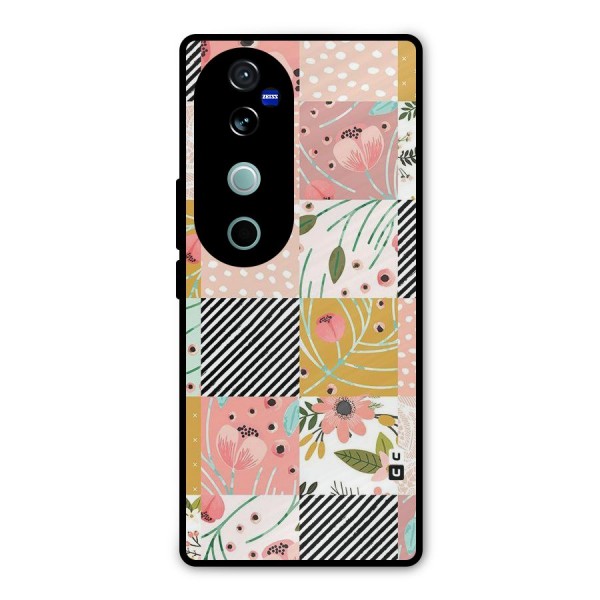 Leaf Stripe Polka Metal Back Case for Vivo V40 Pro