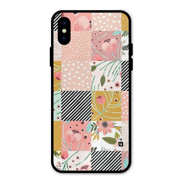 Leaf Stripe Polka Metal Back Case for iPhone X