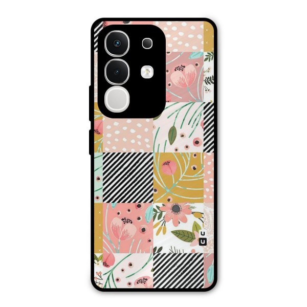 Leaf Stripe Polka Metal Back Case for iQOO Z10x