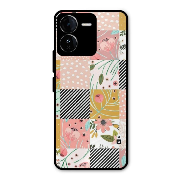 Leaf Stripe Polka Metal Back Case for iQOO Z9