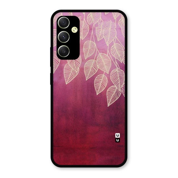 Leafy Outline Metal Back Case for Galaxy A34