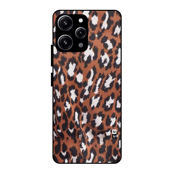 Leapord Design Glass Back Case for Redmi 12 4G