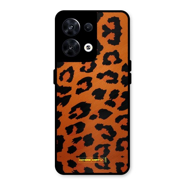 Leopard Metal Back Case for Oppo Reno8 5G