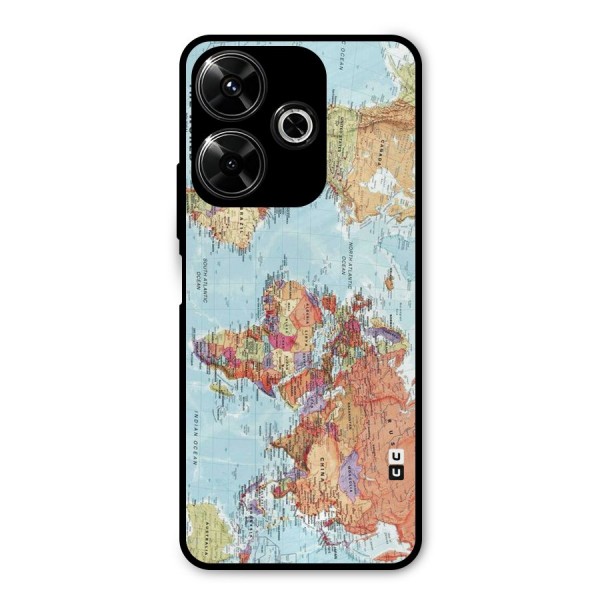 Lets Travel The World Metal Back Case for Poco M6 Plus