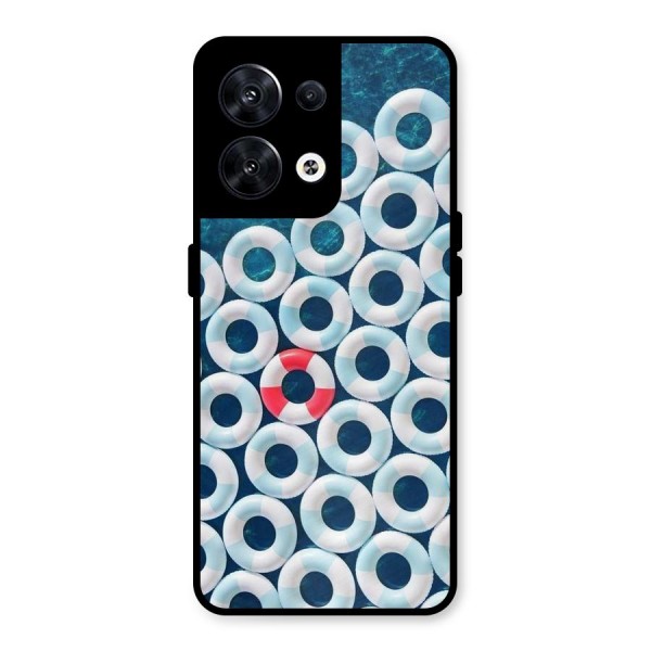 Light Blue Allure Metal Back Case for Oppo Reno8 5G