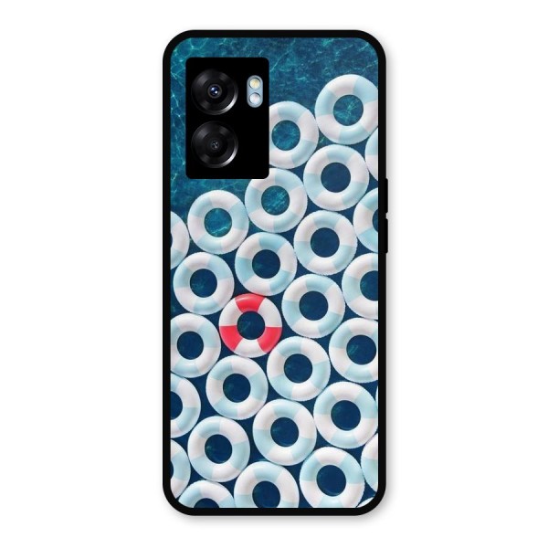 Light Blue Allure Metal Back Case for Realme Narzo 50 5G