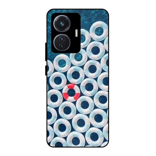 Light Blue Allure Metal Back Case for iQOO Z6 44W