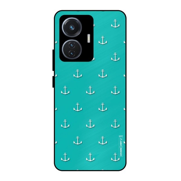 Light Blue Anchor Metal Back Case for iQOO Z6 44W