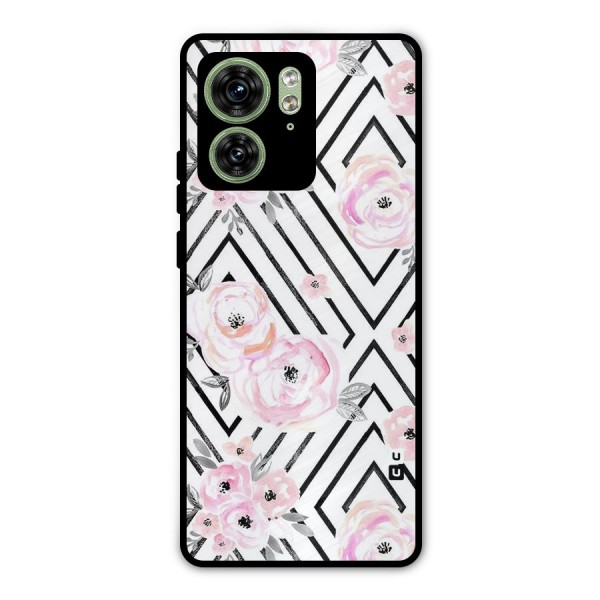 Light Pastel Flowers Design Metal Back Case for Motorola Edge 40 5G
