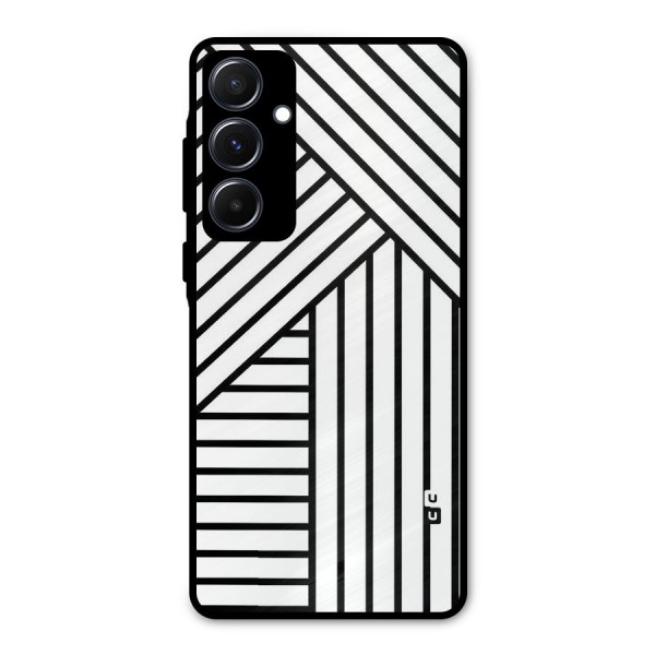 Lines Pattern Stripes Metal Back Case for Galaxy A55