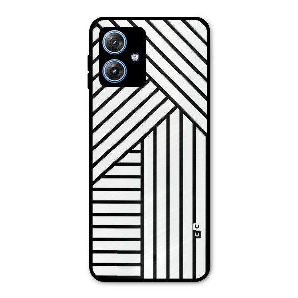Lines Pattern Stripes Metal Back Case for Moto G54