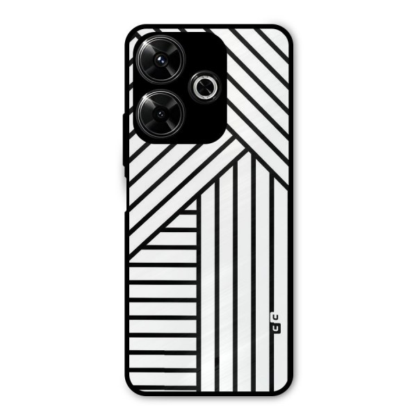 Lines Pattern Stripes Metal Back Case for Poco M6 Plus