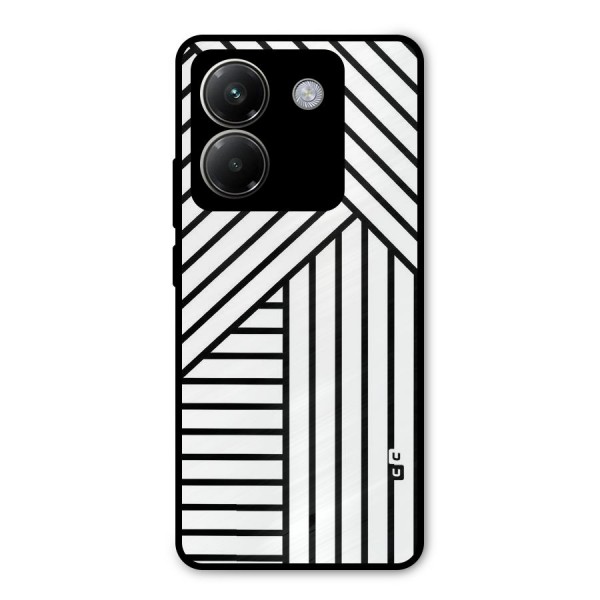 Lines Pattern Stripes Metal Back Case for Poco M7 Pro 5G