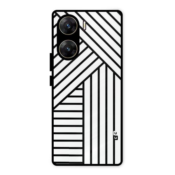 Lines Pattern Stripes Metal Back Case for Vivo V29e