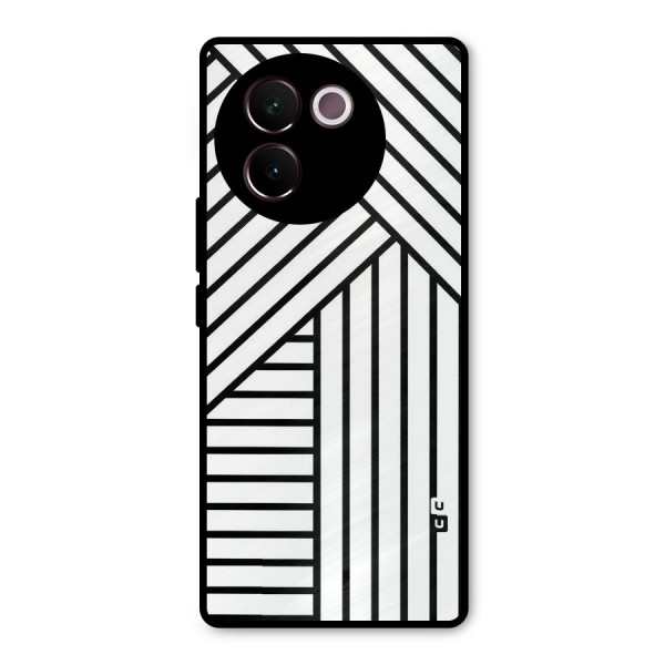 Lines Pattern Stripes Metal Back Case for Vivo V30e