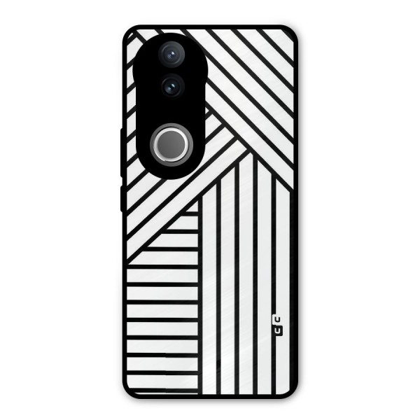 Lines Pattern Stripes Metal Back Case for Vivo V50e
