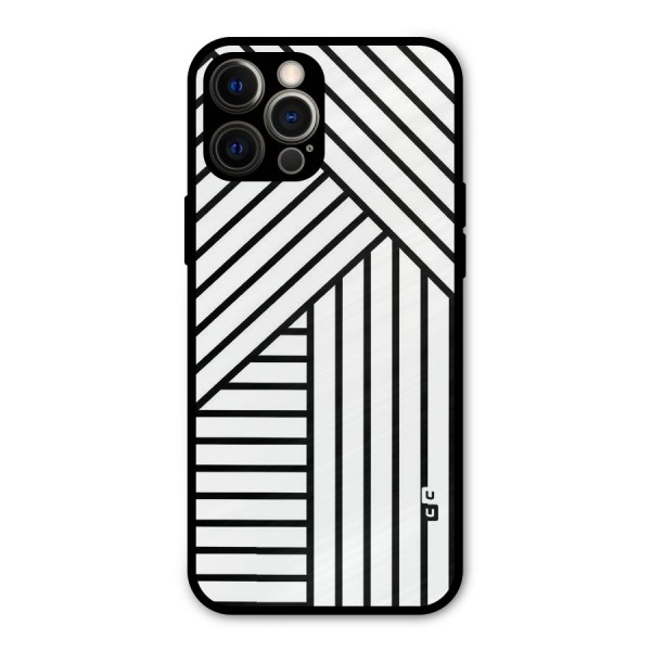 Lines Pattern Stripes Metal Back Case for iPhone 12 Pro Max