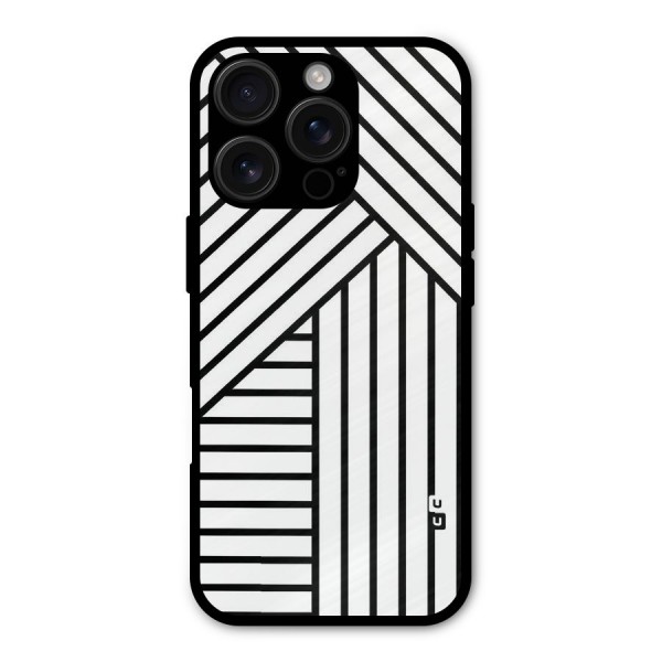 Lines Pattern Stripes Metal Back Case for iPhone 16 Pro