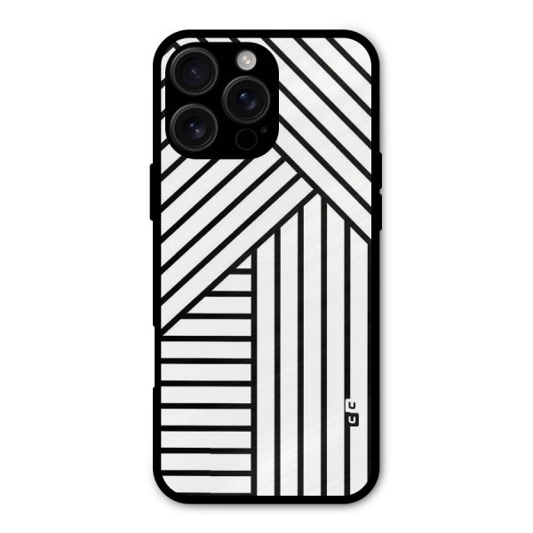 Lines Pattern Stripes Metal Back Case for iPhone 16 Pro Max