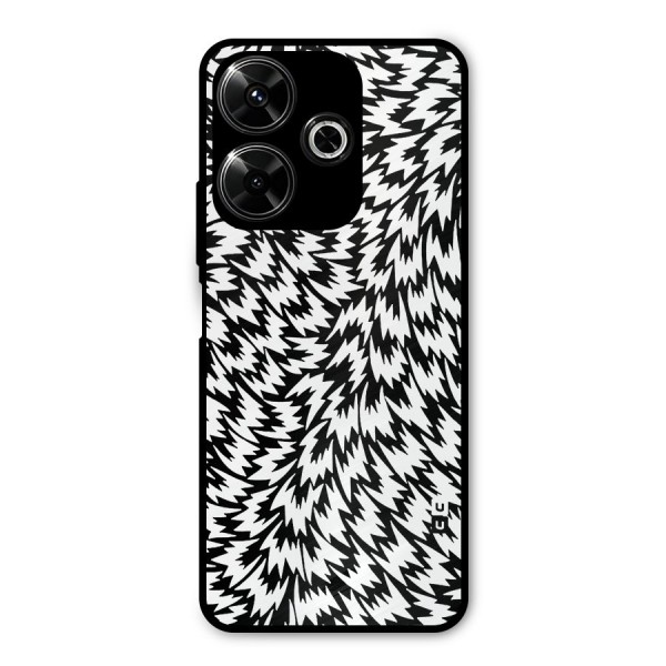 Lion Abstract Art Pattern Metal Back Case for Poco M6 Plus