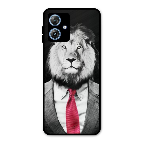 Lion with Red Tie Metal Back Case for Moto G54