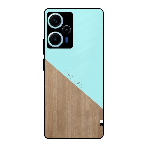Live Life Metal Back Case for Poco F5
