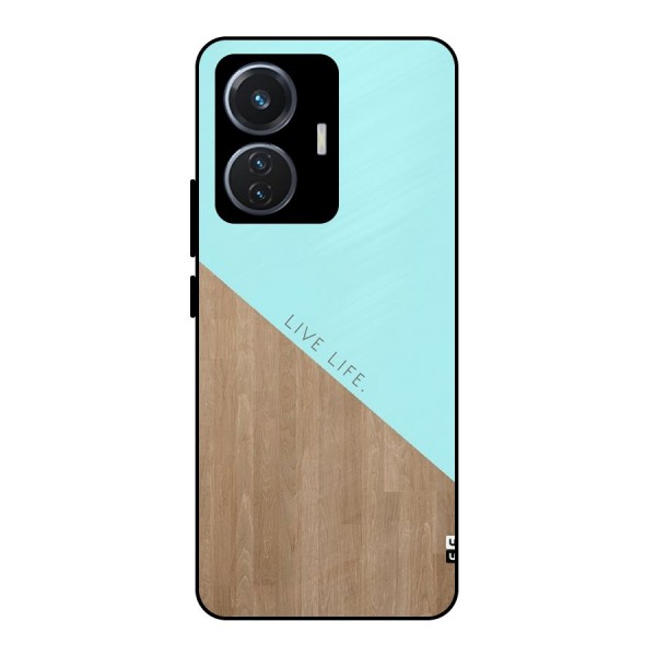 Live Life Metal Back Case for iQOO Z6 44W