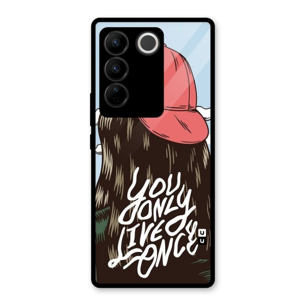 Live Once Glass Back Case for Vivo V27