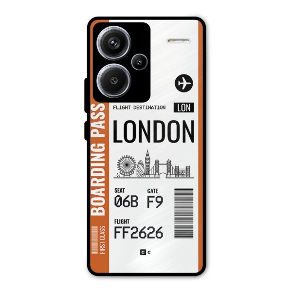 London Boarding Pass Metal Back Case for Redmi Note 13 Pro Plus