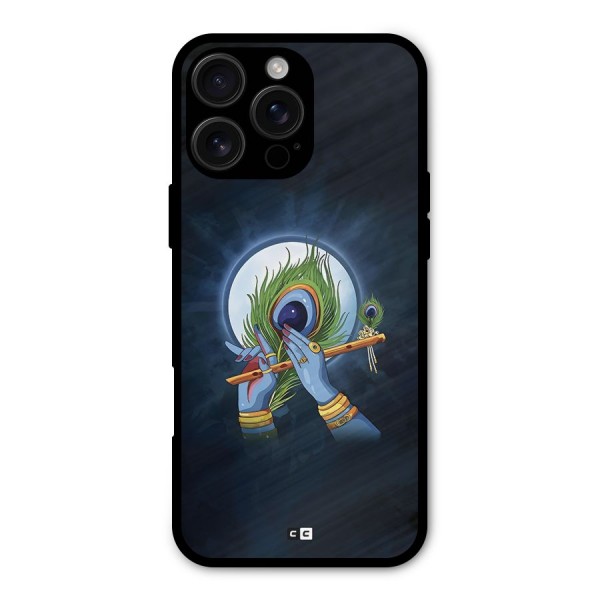 Lord Krishna Flute Metal Back Case for iPhone 16 Pro Max
