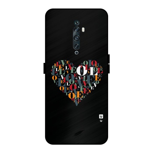 Love Abstract Heart Art Metal Back Case for Oppo Reno2 F
