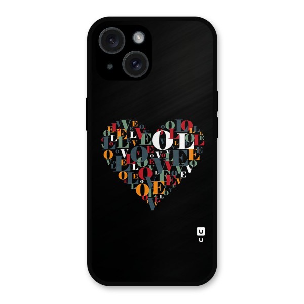 Love Abstract Heart Art Metal Back Case for iPhone 15