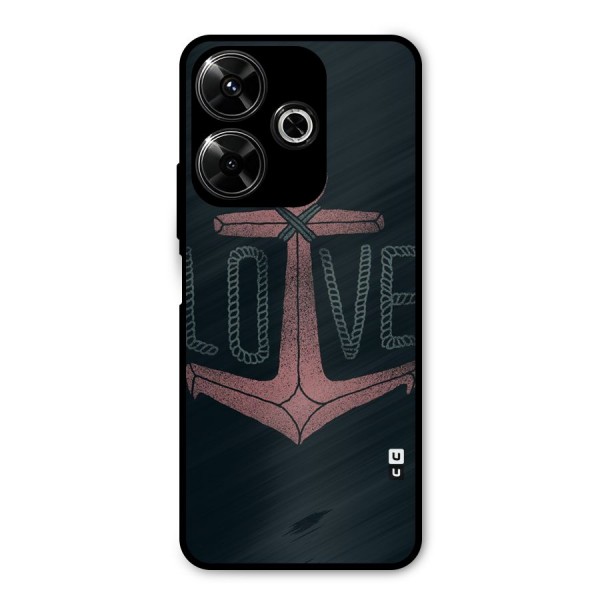 Love Anchor Form Metal Back Case for Poco M6 Plus