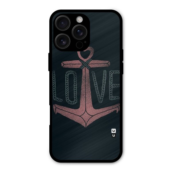 Love Anchor Form Metal Back Case for iPhone 16 Pro Max