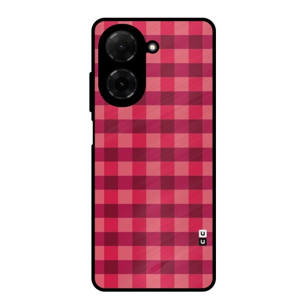 Love Checks Metal Back Case for Poco C71