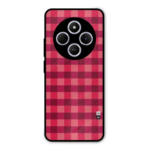 Love Checks Metal Back Case for Poco C75 5G