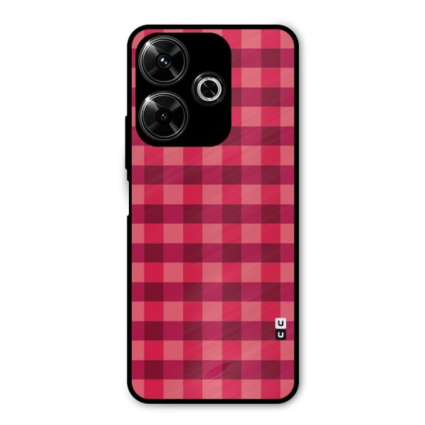 Love Checks Metal Back Case for Poco M6 Plus