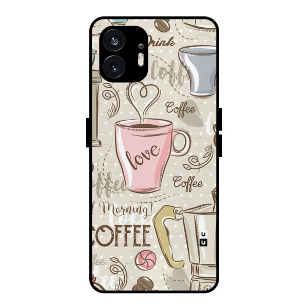 Love Coffee Design Metal Back Case for Nothing Phone 2