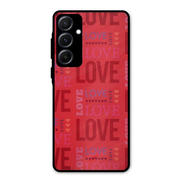 Love Pattern Metal Back Case for Galaxy A55