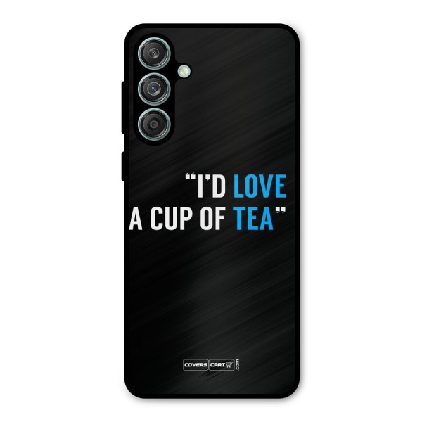 Love Tea Metal Back Case for Galaxy M55 5G