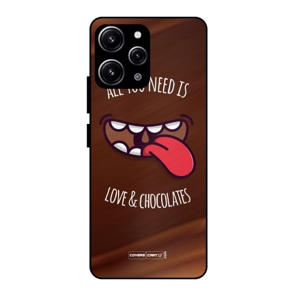 Love and Chocolates Glass Back Case for Redmi 12 4G