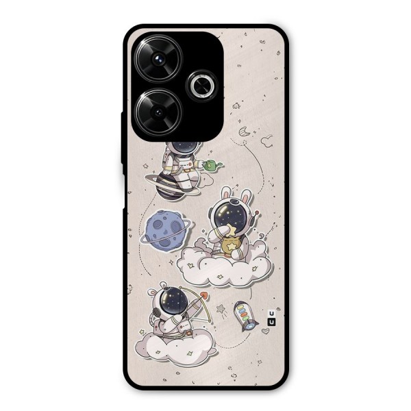 Lovely Astronaut Playing Metal Back Case for Poco M6 Plus