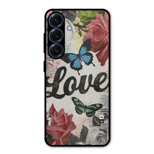 Lovely Butterfly Love Metal Back Case for Galaxy S25