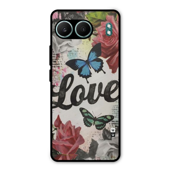 Lovely Butterfly Love Metal Back Case for OnePlus Nord 4
