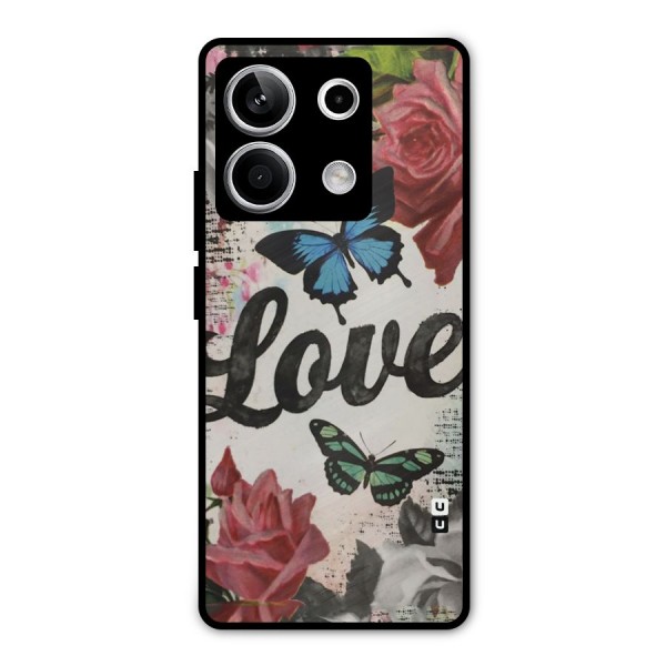 Lovely Butterfly Love Metal Back Case for Redmi Note 13 5G