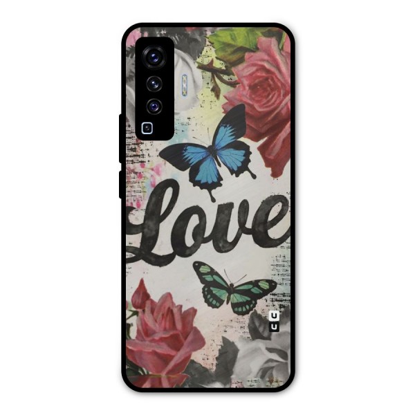 Lovely Butterfly Love Metal Back Case for Vivo X50