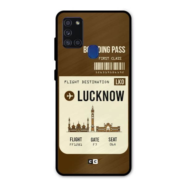 Lucknow Boarding Pass Metal Back Case for Galaxy A21s