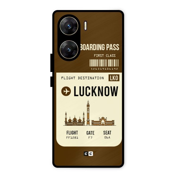 Lucknow Boarding Pass Metal Back Case for Vivo V29e